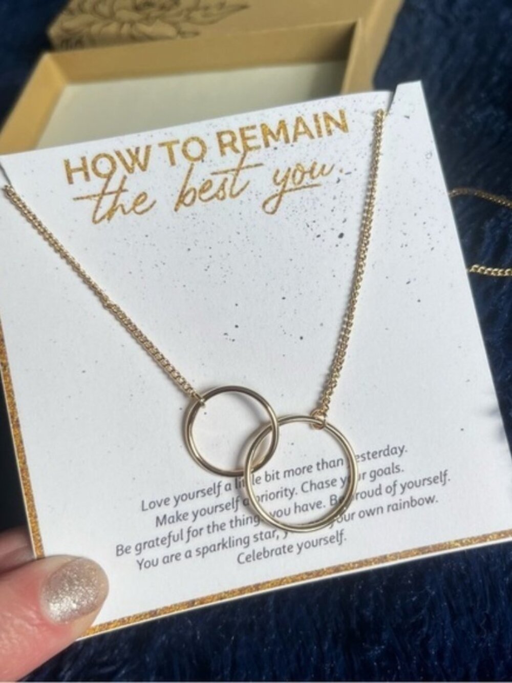 Dear Ava Inspirational Gift Necklace: 2 Interlocking Circles